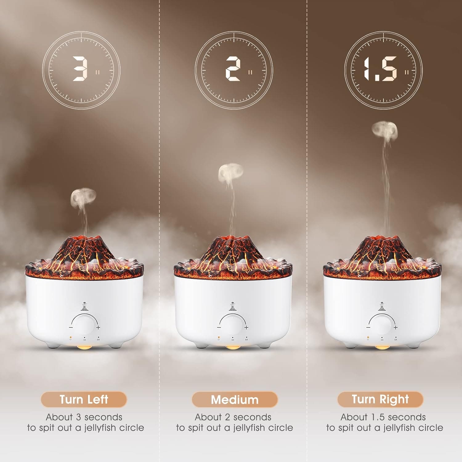 Volcano Aroma Humidifier, Flame Humidifier with Night Light Lamp, Ultrasonic RC Jellyfish Aroma Diffuser, 2 In 1 Essentials Air Freshener, Essential Oils Perfume Blower, Electric Home Freshener Smoke Volcano Aroma Humidifier, Flame Humidifier with Night Light Lamp, Ultrasonic RC Jellyfish Aroma Diffuser, 2 In 1 Essentials Air Freshener, Essential Oils Perfume Blower, Electric Home Freshener Smoke